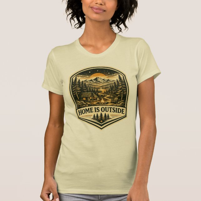 T-SHIRT LA MAISON EST À L'EXTÉRIEUR (Devant)