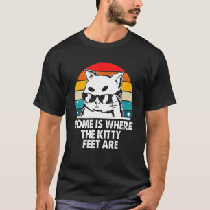 T-shirt La maison est là où sont les pattes de chat Chaton