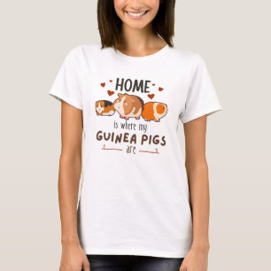 T-shirt La maison est là où sont mes cochons de Guinée