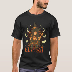 T-shirt La Maîtresse Elvira Du Collage De Sorcière Noire
