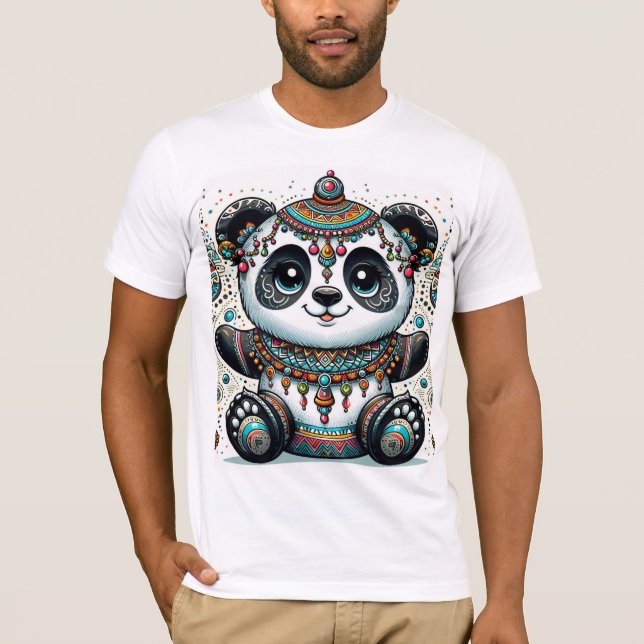T-shirt "La Majesté Boho Panda - Art tribal complexe" (Devant)
