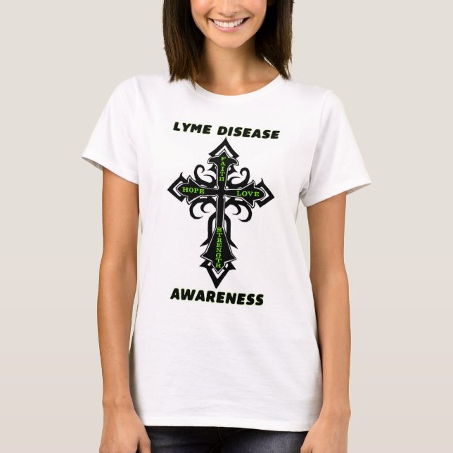 T-shirt La maladie de Lyme de croix/conscience… (Devant)