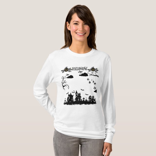 T-shirt La malédiction creuse blanche (Devant entier)