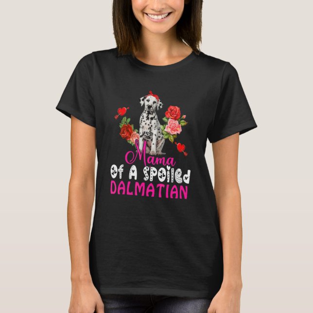 T-shirt La Mama D'Une Mignonne Cravate Dalmatienne Gâchée (Devant)