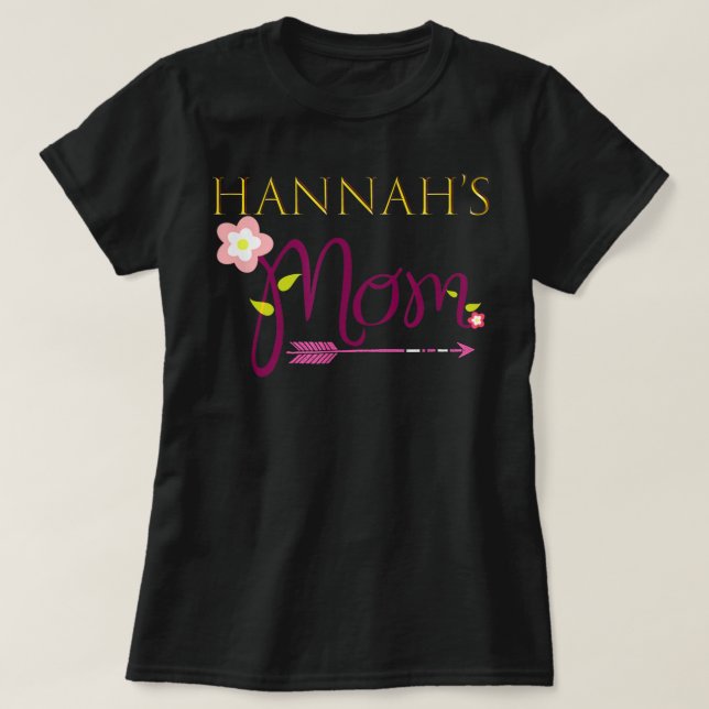T-shirt La maman de Hannah fête d'anniversaire chemise mig (Design devant)