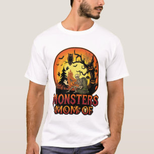 T-shirt La maman des monstres Halloween squelette citrouil