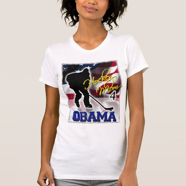 T-shirt La maman d'hockey pour Barack Obama, votent 2008 (Devant)
