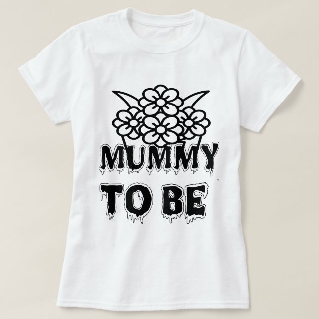T-shirt La maman est enceinte d'Halloween (Design devant)