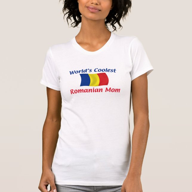 T-shirt La maman roumaine la plus fraîche (Devant)
