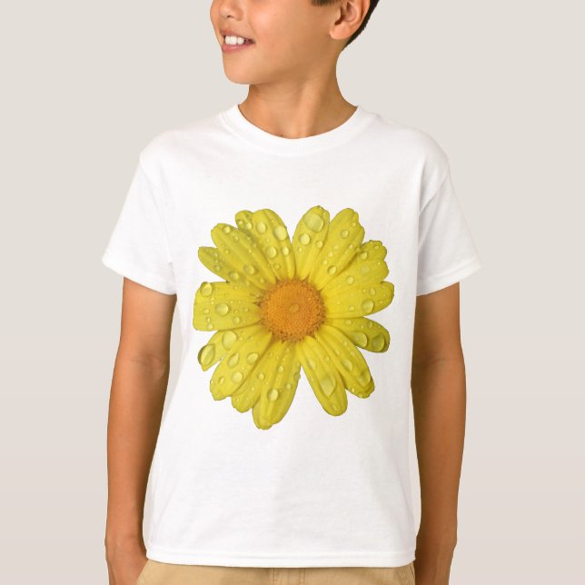 T-shirt La marguerite jaune dans la pluie (Devant)