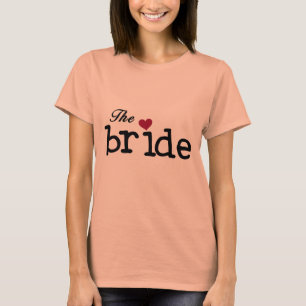 T-shirt La mariée noire avec le coeur rouge