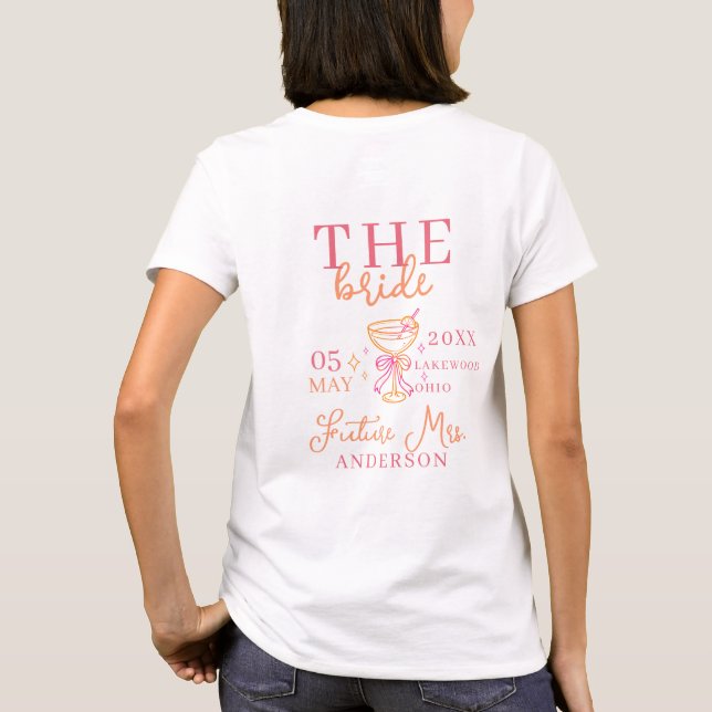 T-shirt LA MARIÉE ! Soirée de Bachelorette Cocktail (Dos)