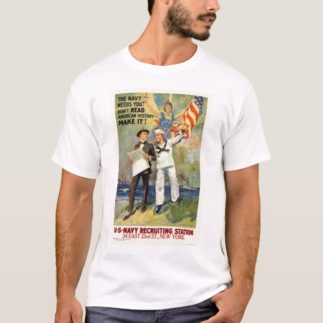 T-shirt La marine a besoin de vous ! Ne lisez pas (Devant)