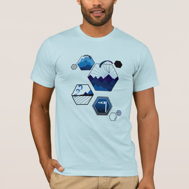 T-shirt La marine des éléments de test du parapente (Devant)