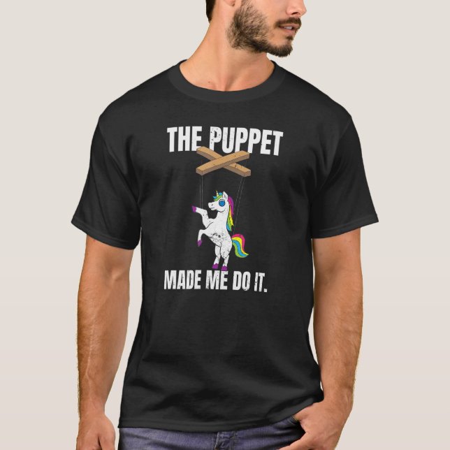 T-shirt La Marionnette Unicorne M'A Fait Le Faire Ventrilo (Devant)