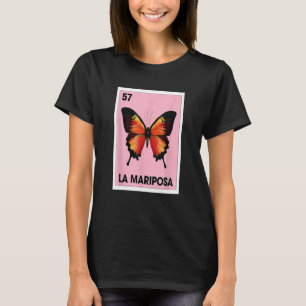 T-shirt La Mariposa Mexicaine Carte de Bingo Jeu Butterfly