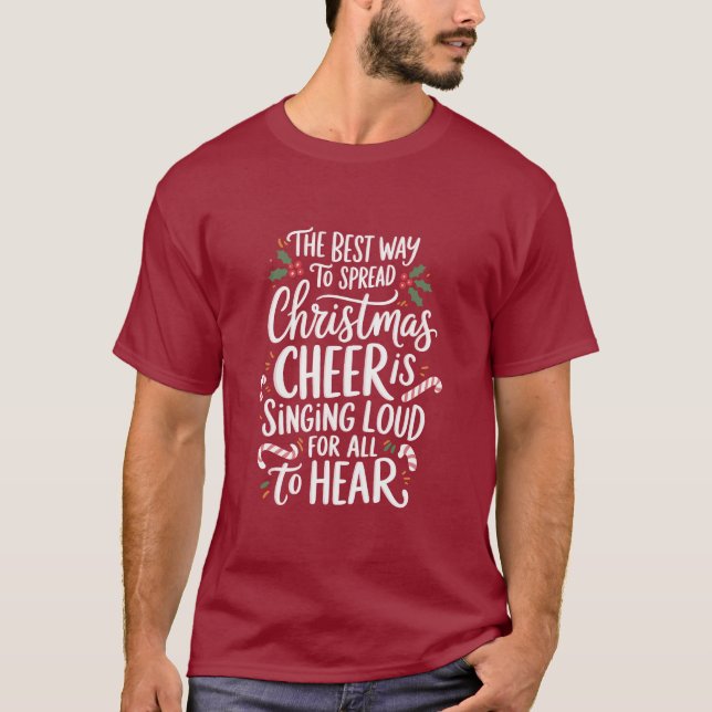 T-shirt La Meilleure Façon De Répandre La Joie De Noël Elf (Devant)
