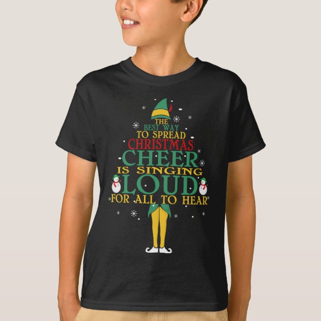 T-shirt La meilleure façon de répandre Noël Cheer Sing Xma (Devant)