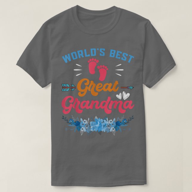 T-shirt La Meilleure Grand-Mère Du Monde Promue Au Grand G (Design devant)