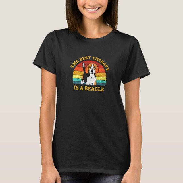 T-shirt La meilleure thérapie est Beagle (Devant)