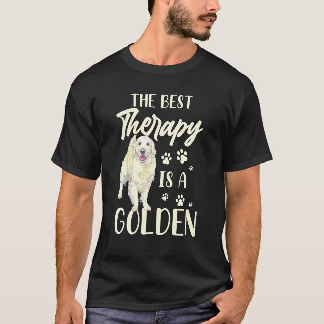 T-shirt la meilleure thérapie est un chien doodle doré pro (Devant)