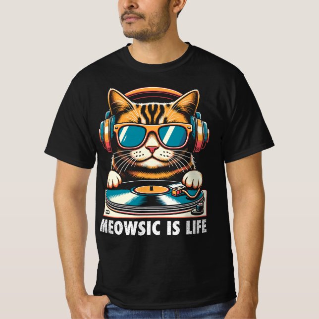T-shirt La Meowsic Est La Vie (Devant)
