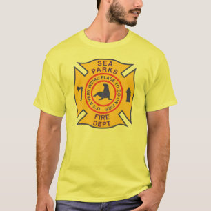 T-shirt La mer gare le corps de sapeurs-pompiers