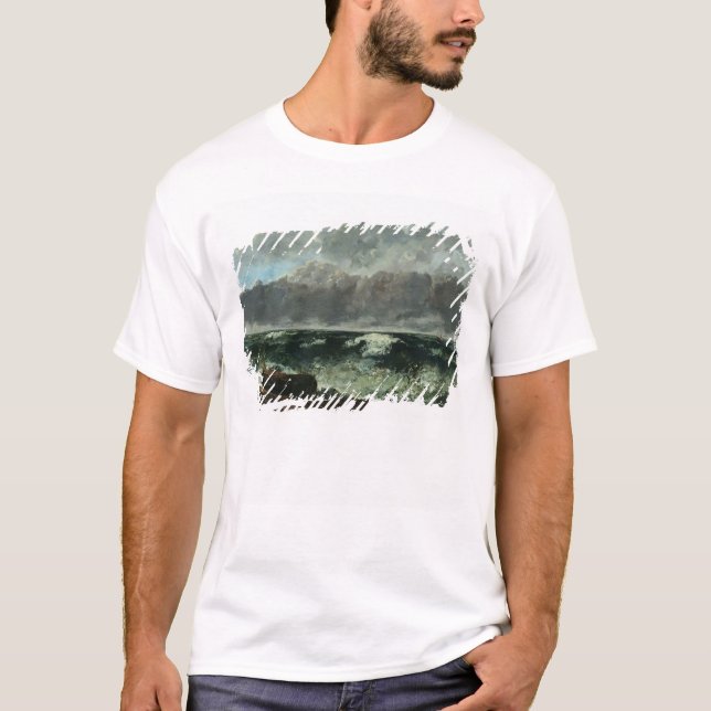 T-shirt La mer orageuse ou, la vague, 1870 (Devant)