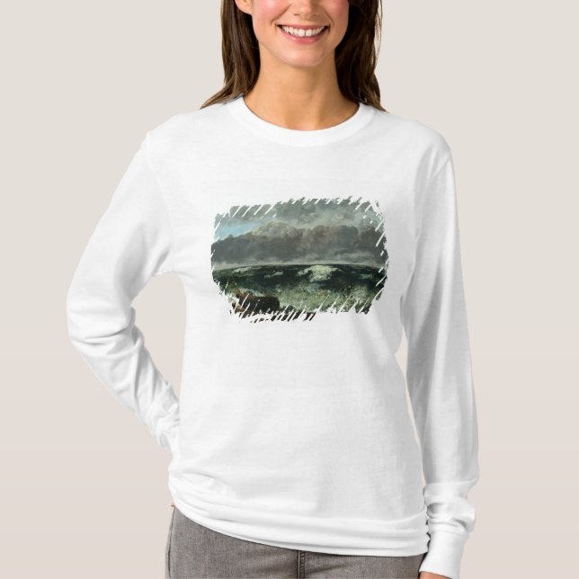 T-shirt La mer orageuse ou, la vague, 1870 (Devant)