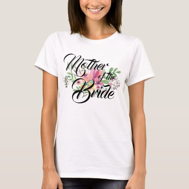 T-shirt La mère des femmes de la partie nuptiale florale (Devant)