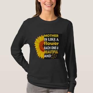 T-SHIRT LA MÈRE EST COMME UNE FLEURS CHACUNE EST BELLE ET