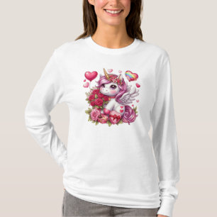 T-shirt La mignonne Saint Valentin licorne