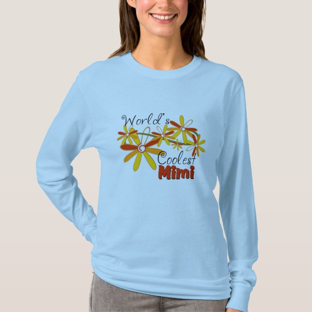 T-shirt La Mimi la plus cool du monde floral (Devant)