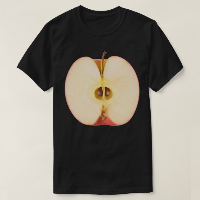 T-shirt La moitié de la pomme rouge (Design devant)