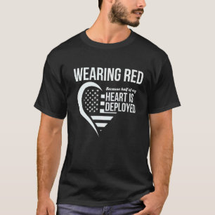 T-shirt La Moitié De Mon Coeur Est Déployé Couple Rouge