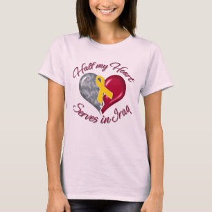 T-shirt La moitié de mon coeur sert en Irak