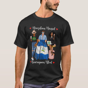 T-shirt La Moitié Du Nicaragua Est Brésilien Élevé Au Nica