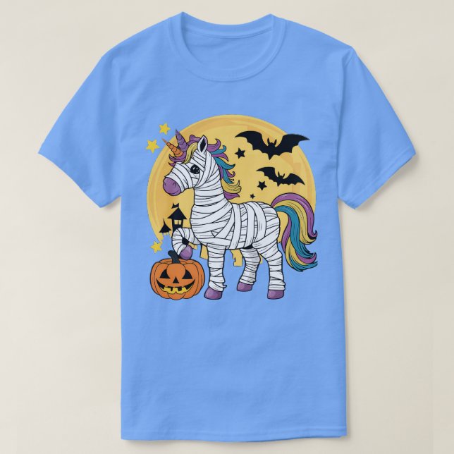 T-shirt La momie de la licorne d'Halloween (Design devant)