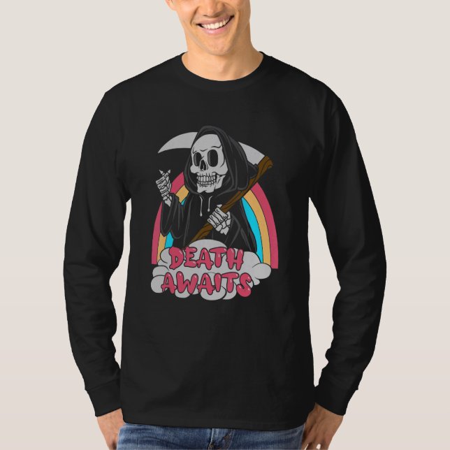 T-shirt La Mort Attend Pastel Goth Grim Faucheuse Mort Emo (Devant)