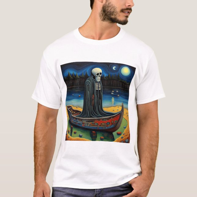 T-shirt La mort attend sur le rivage 2 (Devant)