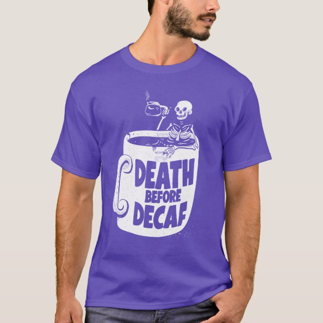 T-shirt La mort avant le décafun Café drôle (Devant)