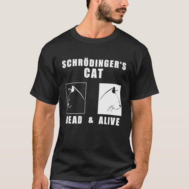 T-shirt La mort du chat de Schrödinger ou geek de science  (Devant)