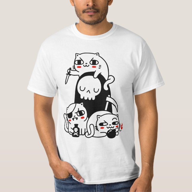 T-shirt La mort est un chat par obinsun (Devant)