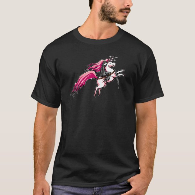 T-shirt La mort est un paon rose (Devant)