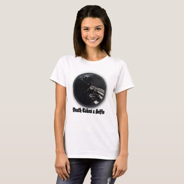 T-shirt La mort prend un selfie (Devant entier)