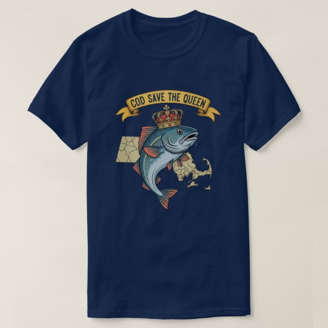 T-shirt La morue sauve la reine (Design devant)