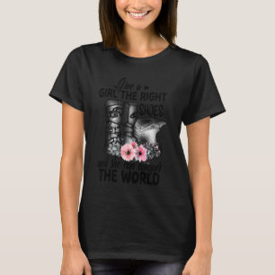 T-shirt La Motocross Donne À Une Fille Les Chaussures Appr