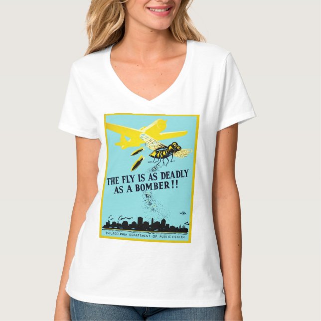 T-shirt La mouche est aussi mortelle comme bombardier (Devant)