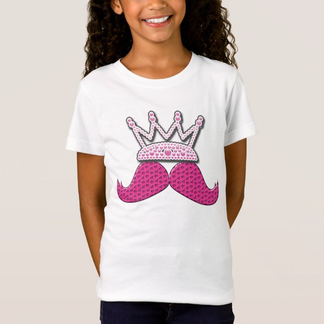 T-Shirt La moustache rose mignonne imprimée perle la (Devant)