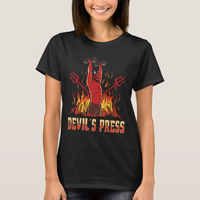 T-shirt La musculation de la presse de Satan Devil (Devant)